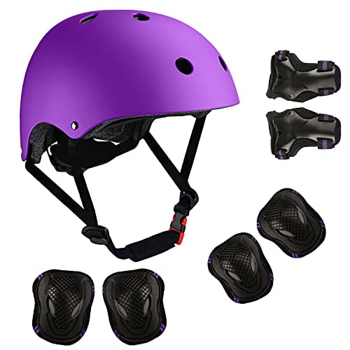 Adjustable Sports Protective Gear Set Knee Elbow Pads Wrist Pads for Age 3-8 Youth 9-14 Boys Girls Kids Bike Helmet Toddler Helmet Skateboard Helmet and Pads 